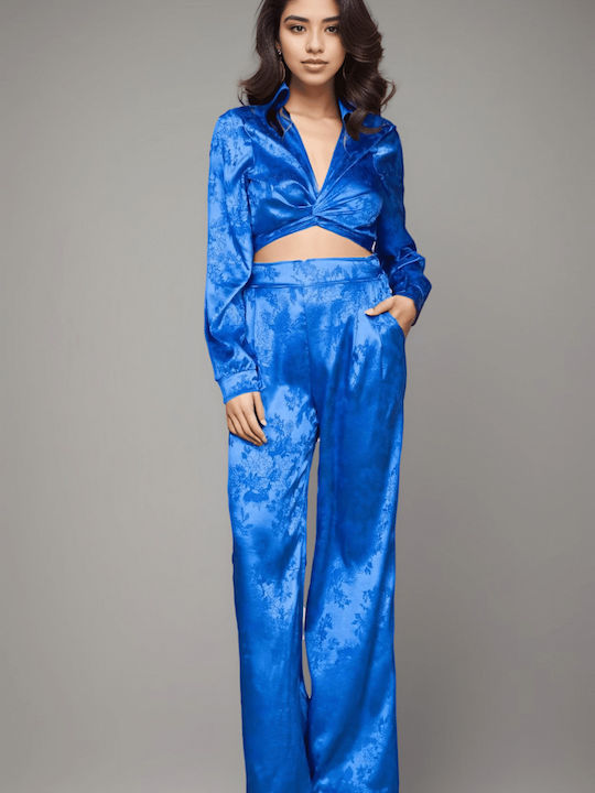 Damen Blaues Satz mit Hochgebirge Hose in Loose Passform