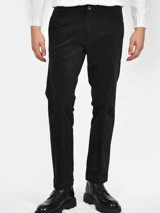Berto Lucci Herrenhosen Chinos Elastisch Schwarz