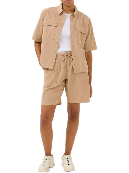 Kaffe Kurzärmeliges Damenhemd Beige