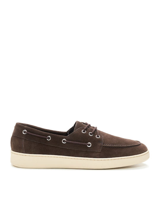 Wildleder Herren Bootsschuhe in Brauner Farbe
