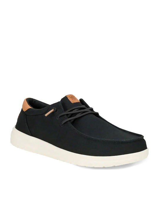 Canvas Men's Loafers In Black Colour