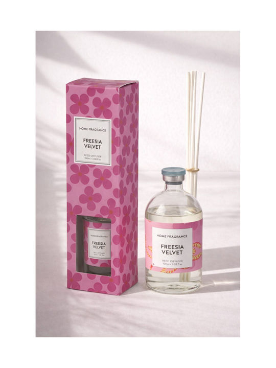 Home Fragrance Stick Aroma Freesia Velvet 100ml 5.5x5.5x20cm Fuchsia Kaeming