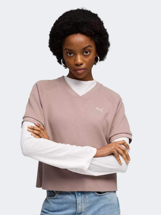 PUMA Дамска Спортна Тениска Бежова