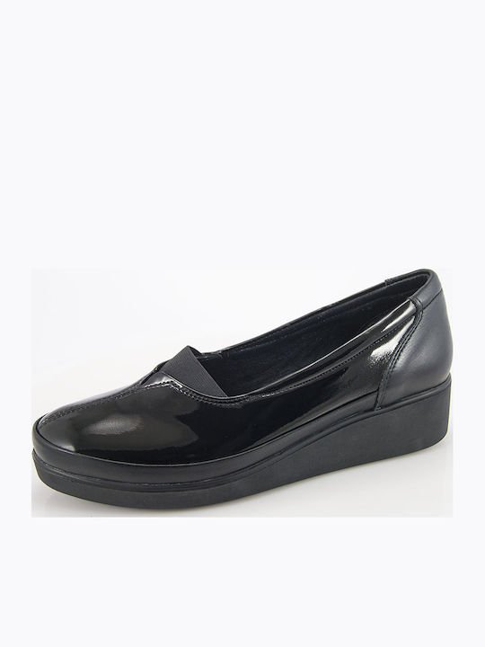 Leather Women's Ballerina Shoes in Black Colour