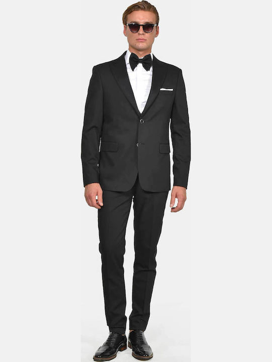 Winter Men's Groom's Suit with Slim Fit Black