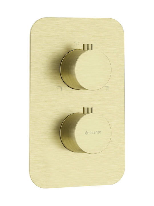 Deante Built-In Mixer And Mouthpiece Set For Shower Gold