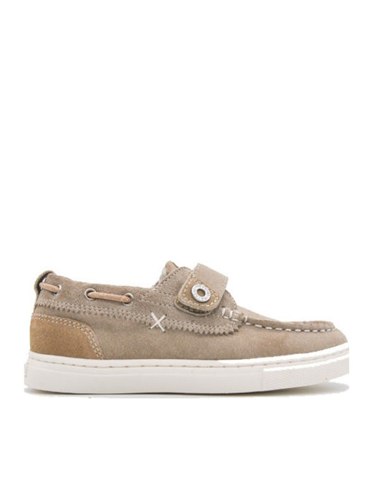 Leather Kids Loafers & Moccasins with Hoop & Loop Closure Beige