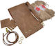 Erato Vintage Brown Wooden Handle Shoulder Bag Pouch Kit