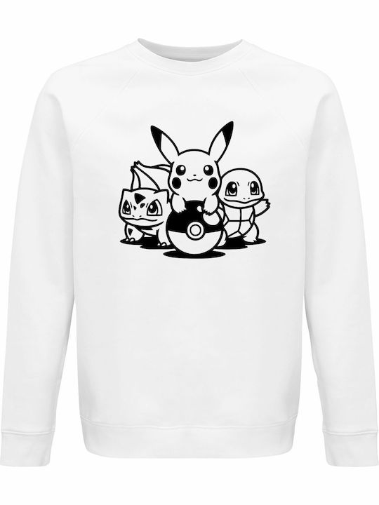 Hanorace Organic Unisex Pokemon Fanart Design Alb
