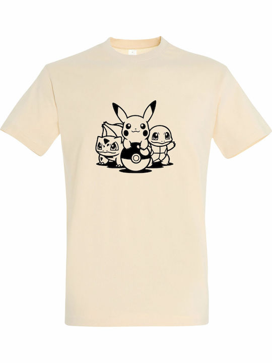 T-shirt Unisex " Pokemon Fanart Design " Cream
