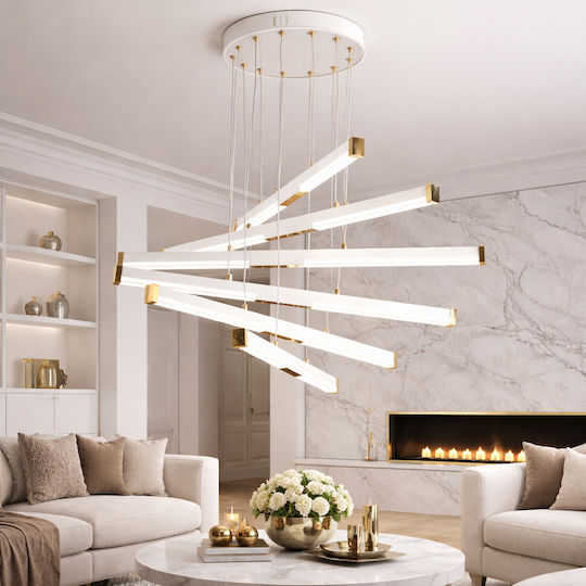 Alista Home Lumini Suspendate Alb Înălțime Reglabilă LED cu Lumină Alb Rece