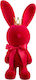 Iepure Din Plastic Blană Subțire Fucsia 34 Cm