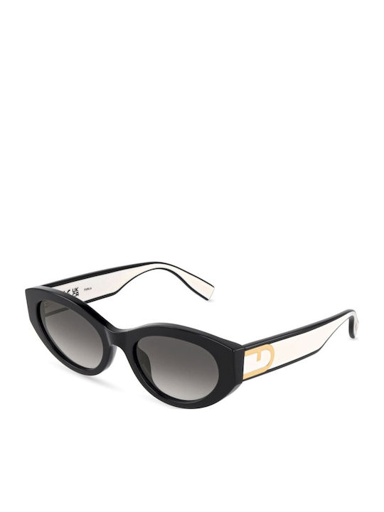 Furla Furla Women's Sunglasses with Black Horn-Rimmed Frame and Black Lenses FU976
