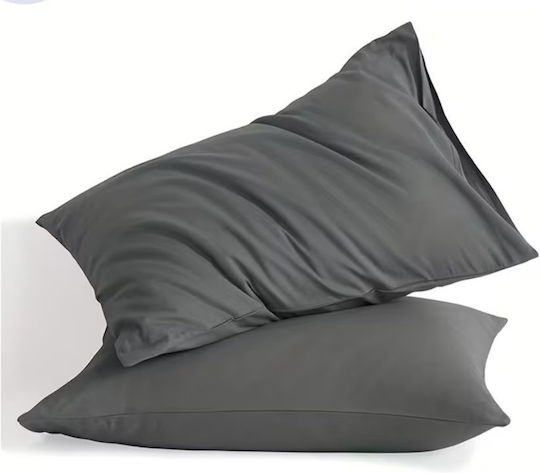 Kotonia Home Set Pillowcases with Envelope Cover Anthracite Gray 50x70cm