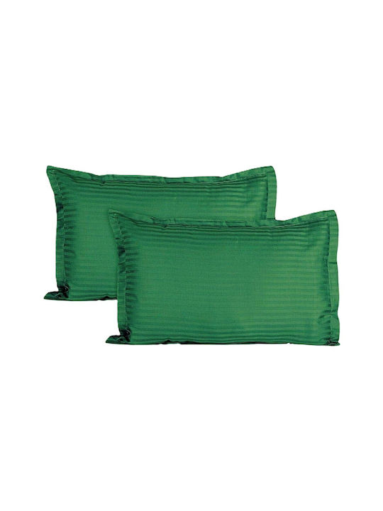 Kotonia Home Set Pillowcases with Envelope Cover Emerald Green 70x70cm