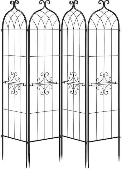 Set 4 Metal Garden Trellises 152 X 40.5 Cm Steel Black Set 4 Metal Garden Trellises 152 X 40.5 Cm Steel Black