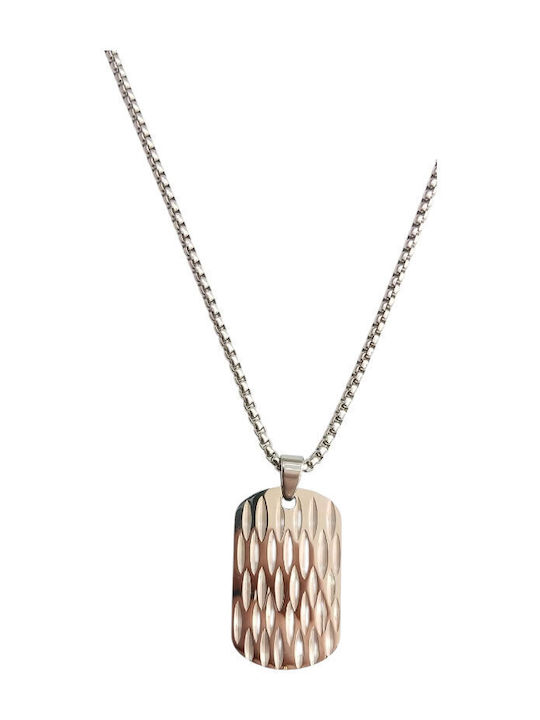 Kalliopi Silver Necklace ID Card Made of Steel