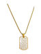 Kalliopi Silver Necklace ID Card From Gold Plated Steel