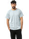 Short Sleeve Light Blue Blouse