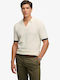 D2 Stud Polo Short Sleeve Cream Blouse
