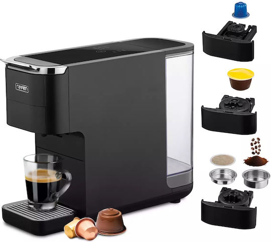 Raven Coffee Machine Eek001c Black 3 Coffee Adapters