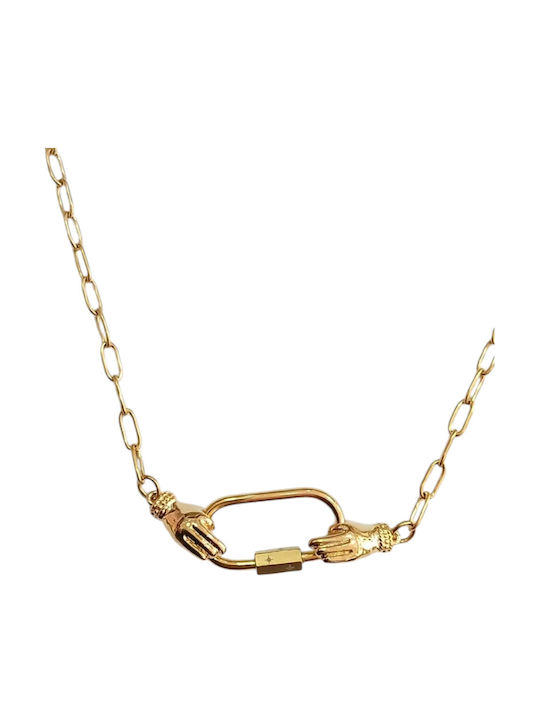 Kalliopi Silver Necklace Made Of Gold Plated Steel