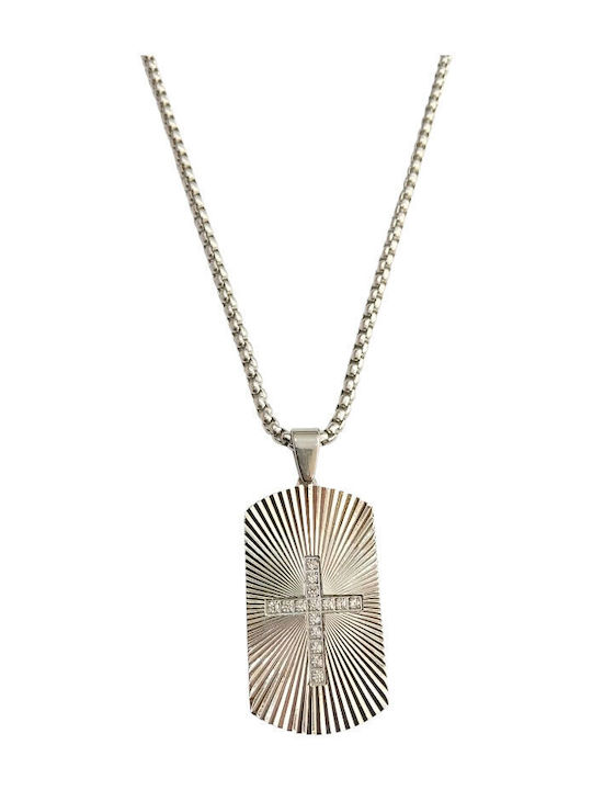 Kalliopi Silver Κολιέ Ταυτότητα από Ατσάλι