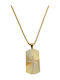Kalliopi Silver Necklace ID Card From Gold Plated Steel