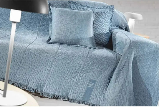 Guy Laroche Soho Four-Seater Sofa Throw 2 Sides 180x350cm Denim