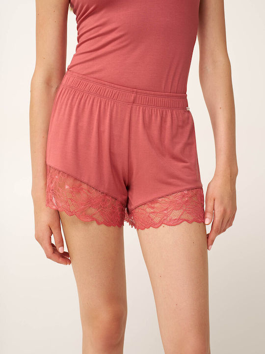 Vamp Sommer Damen Schlafanzug Shorts Pink Cedar