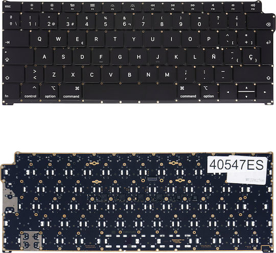 Spanish Laptop Keyboard Apple Macbook Air 13" A1932 Late 2018 Mid 2019 EMC 3184 661-09736 661-09737 661-09738 661-12592 ES No Frame Backlit Black Code 40547es