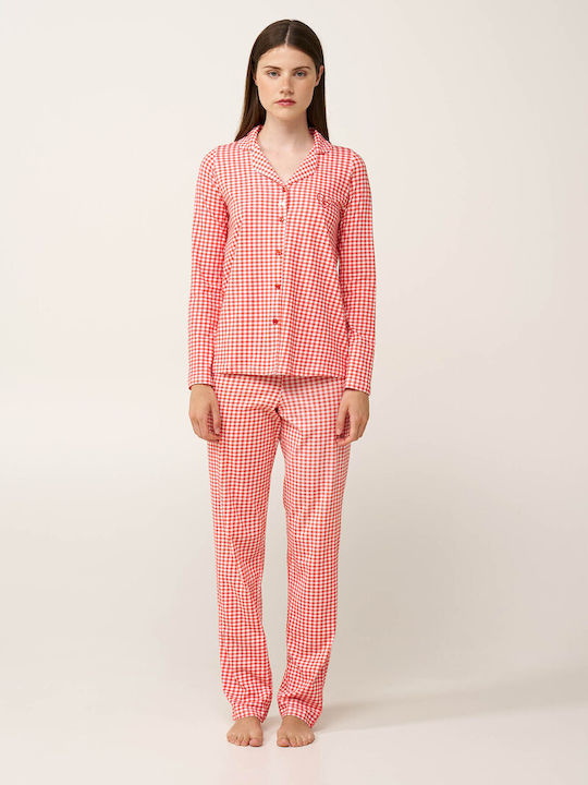 Vamp Sommerliches Damen-Pyjama-Set Red Aurora