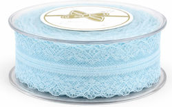 Satinband Spitze 2,3cm Blau 18m