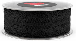 Satinband Spitze 8,0cm Schwarz 18m