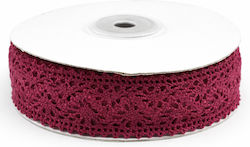 Satinband Spitze 1,3cm Bordeaux 9m