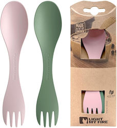 Light My Fire Spork Little 2-pack Άμμου Πράσινο Σκονισμένο Ροζ