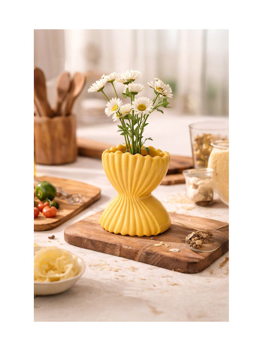 Kaemingk Vază Decorativă Ceramică Galbenă 10x10xÎ16cm