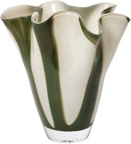 Broste Copenhagen Decorative Glass Vase Liva Green 18x18xH19cm