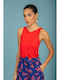Women's Sleeveless Blouse Red