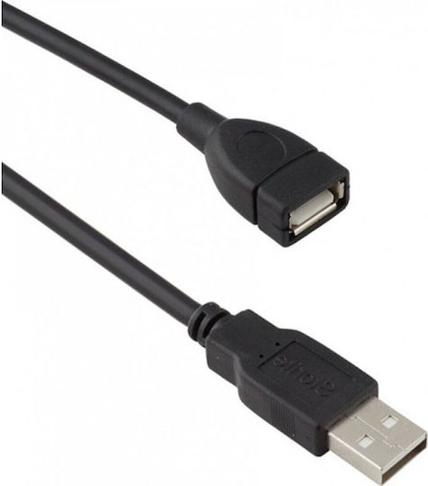 USB 2.0 Kabel USB-A-Stecker - USB-A-Buchse Schwarz 1,5m
