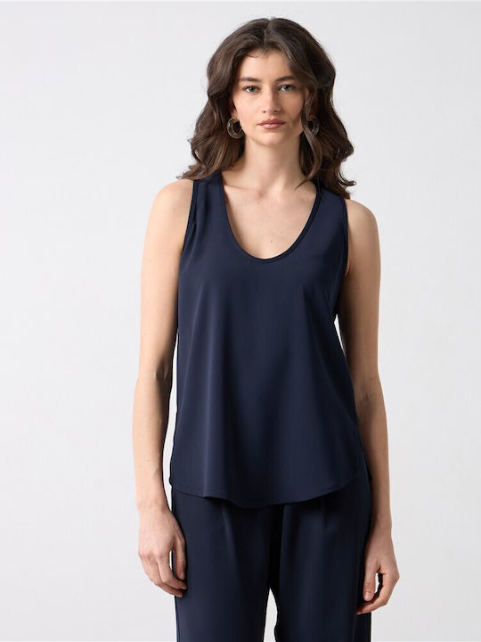 Passager Damen Bluse Ärmellose Blaue