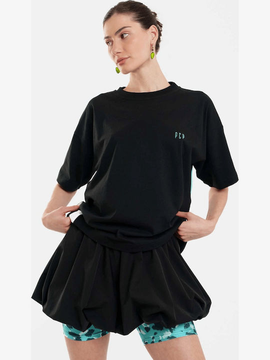 Γυναικείο Oversized Crop T-shirt Ριγέ Black