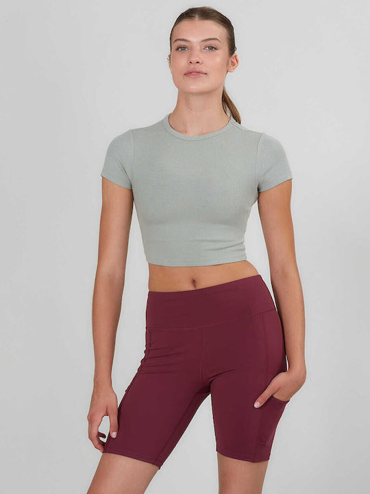 Admiral Γυναικείο Crop T-shirt Πρασινο