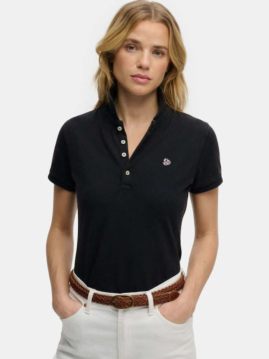 Superdry Women's Polo Short Sleeve Blouse Blue