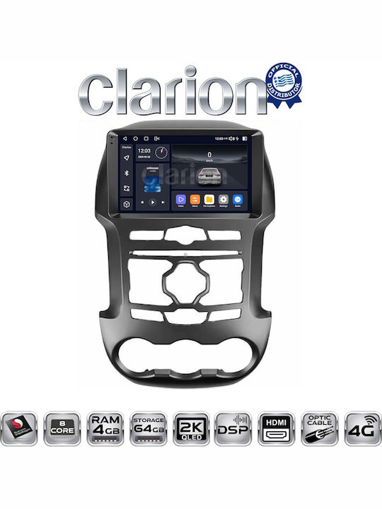 Clarion Car Audio System for Ford Ranger 2011 > 2015 Bluetooth USB WiFi GPS Apple CarPlay Android Auto