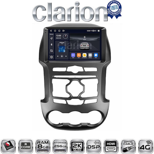 Clarion Ηχοσύστημα Αυτοκινήτου για Ford Ranger 2011 > 2015 (Bluetooth/USB/WiFi/GPS/Apple-Carplay/Android-Auto)