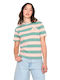 Γυναικείο T-shirt Ριγέ Apricot Green