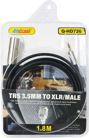 XLR Cable Male - 3.5mm Male Black 1.8m