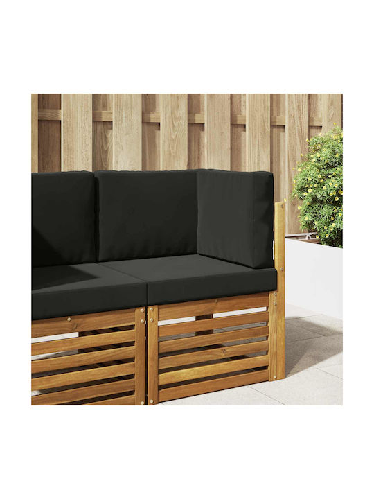 vidaXL Garden Chair Cushions with Backrest Blac...