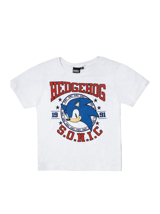 Детска Къс Ръкав Блуза Бяла Sonic 1991
